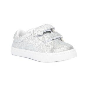 Olivia Miller Toddler Girls Silver Glitter Velcro Strap Sneaker Size 10